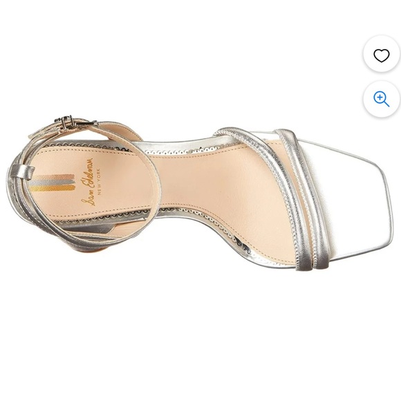 Worn once Sam Edelman Kia Block Heel Sandal Soft Silver size 8 1/2 - Picture 6 of 10